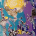 Desire 5' contemporary mixed-media painting by artist Sanjeeda Khanam, 72x48 inch, on canvas