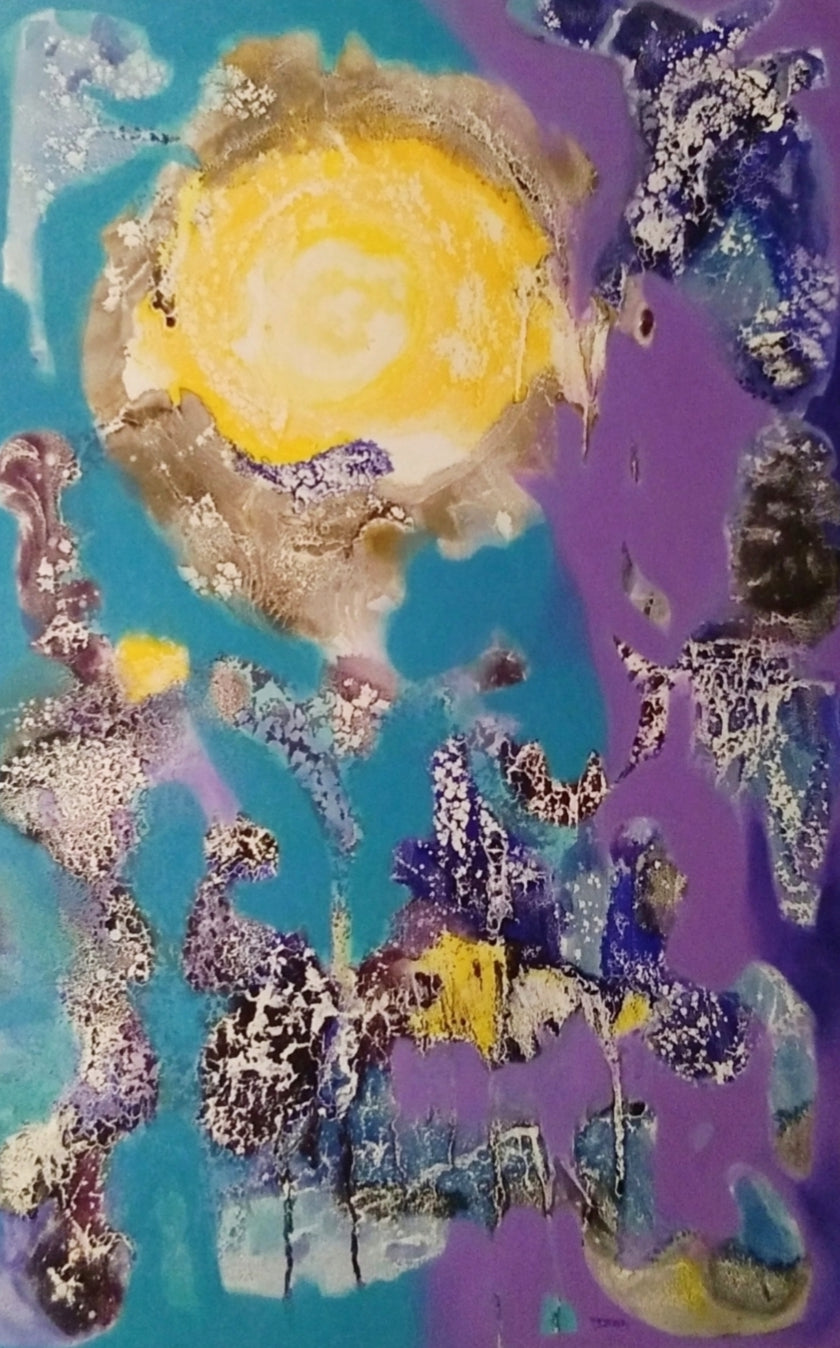 Desire 5' contemporary mixed-media painting by artist Sanjeeda Khanam, 72x48 inch, on canvas
