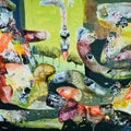 Desire 6' contemporary mixed-media painting by artist Sanjeeda Khanam, 48x72 inch, on canvas