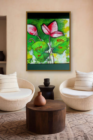 Devi (Serene Blossom) by artist Sharmi Dey displayed in a Museum Style gallery