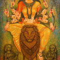 Devi Bhagwati' religious acrylic painting by artist Vishal Sablley, 60x30 inch, on canvas