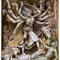 Religious watercolor painting titled 'Devi Durga', 11x15 inches, by artist Barnali Ray on Paper