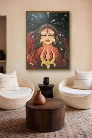 Devi I (Cosmic Mother) by artist Devirani Dasgupta displayed in a Boutique gallery