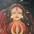 Figurative mixed media painting titled 'Devi I', 21x28 inches, by artist DEVIRANI DASGUPTA on canvas sheet