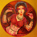 Religious acrylic painting titled 'Devi Maya', 25x25 inch, by artist Vishal Sablley on Canvas Board