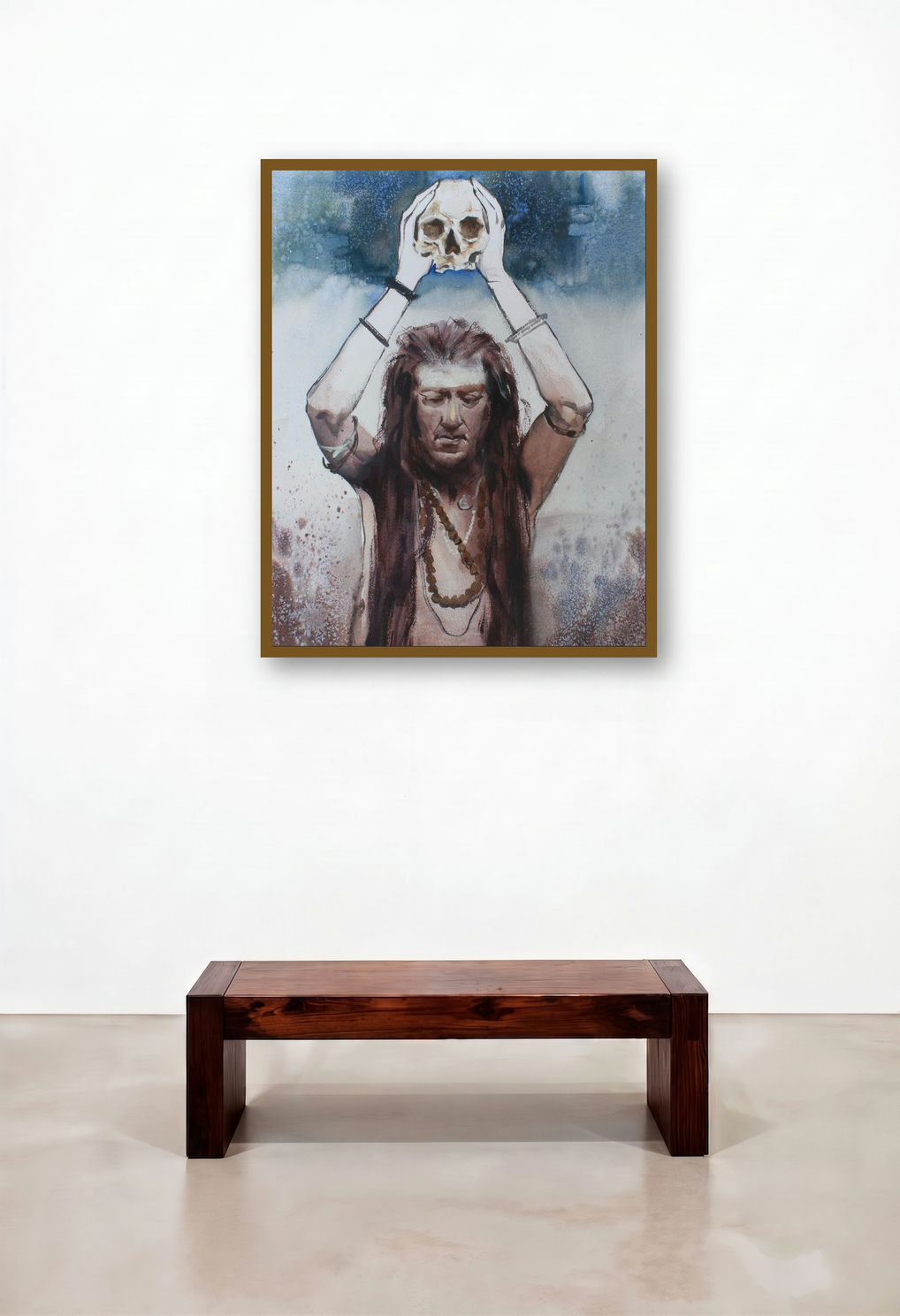 Devotee Of Death by artist Anupam Chauhan displayed in a Art Deco Penthouse