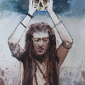 Religious watercolor painting titled 'Devotee Of Death', 20x15 inches, by artist Anupam Chauhan on Paper