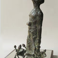 Devotee' figurative Bronze sculpture by artist Shiben Chattopadhyay, 10x7 inch, on bronze