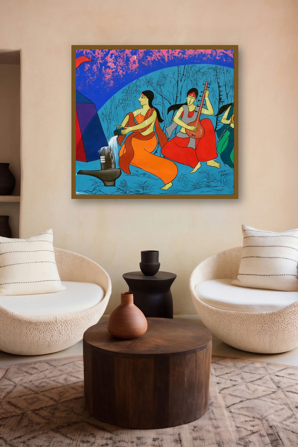 Devotion (Hymn to Shiva) by artist Chetan Katigar displayed in a Luxury gallery