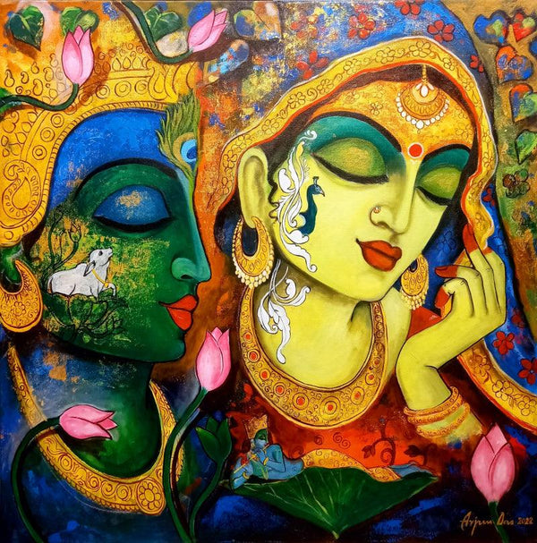 Devotion Of Krishna 18 Painting by Arjun Das | ArtZolo.com