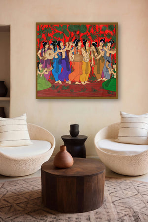 Devotional Choir (Divine Symphony) by artist Chetan Katigar displayed in a Luxury gallery