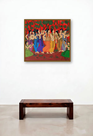 Devotional Choir (Divine Symphony) by artist Chetan Katigar displayed in a Urban Loft Executive Office