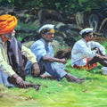 Figurative oil painting titled 'Dhangar', 24x36 inches, by artist Swapnil Patil on Canvas