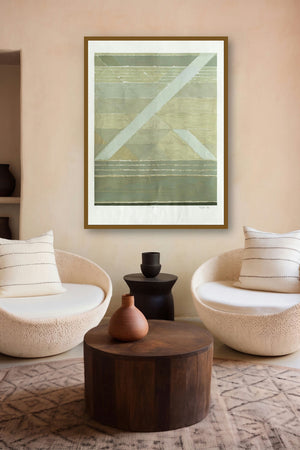 Diagonales by artist S H Raza displayed in a Indian Art gallery