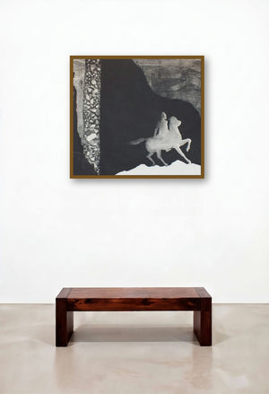 Dialogue On The Secrets (Riders in the Night) by artist Sudeep Kumar Bashyal displayed in a Modern Living Room