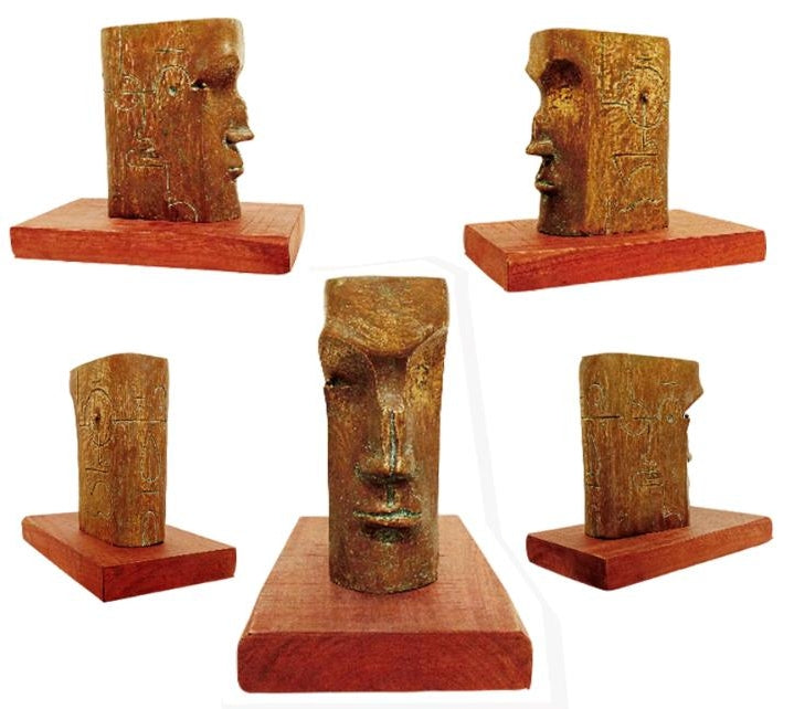 Different Form In Face' figurative Bronze sculpture by artist Sukanta Chowdhury, 14x10 inch, on bronze