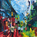 Dilli 6' cityscape acrylic painting by artist ABishek Deheria, 40x30 inch, on canvas