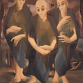 Religious serigraphs painting titled 'The Disciples', 30x22 inch, by artist Jehangir Sabavala on Paper