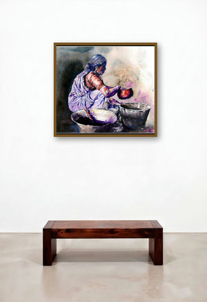 Dishwasher Women (Rhythms of Daily Life) by artist Srv Artist displayed in a Contemporary Executive Office