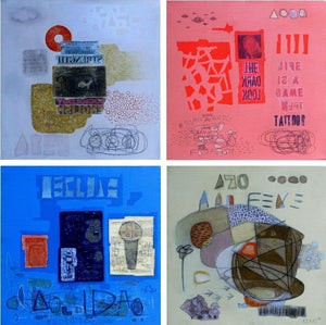 Distortion V (Fragments of Expression: A Quartet of Urban Echoes) by Bhuneshwar Azaad, Original Mixed Media Abstract Painting on Canvas, Medium Horizontal Wall Art