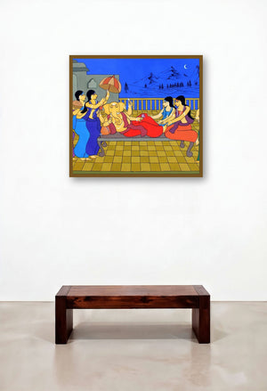 Divine Castle (Royal Treatment) by artist Chetan Katigar displayed in a Scandinavian Bedroom