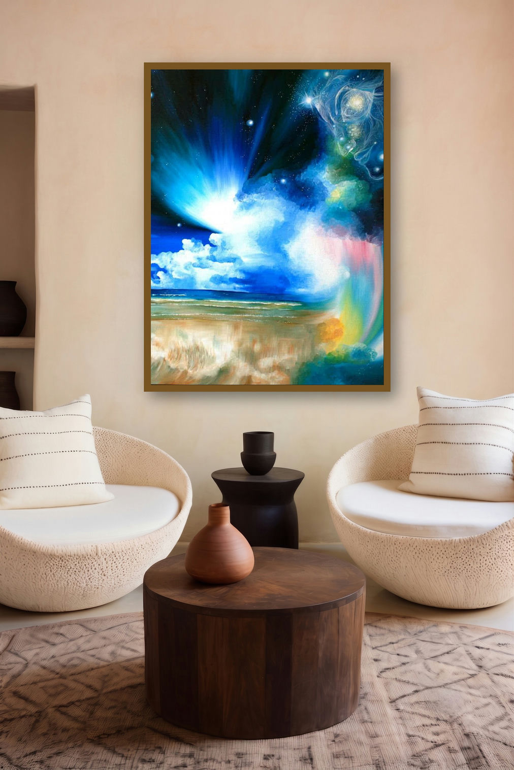 Divine Creation I by artist Drishti Vohra displayed in a Curated gallery