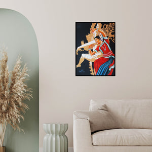 In-situ view of Ragunath's 'The Divine Dance Of Odissi (Echoes of Eternity)' painting in a room