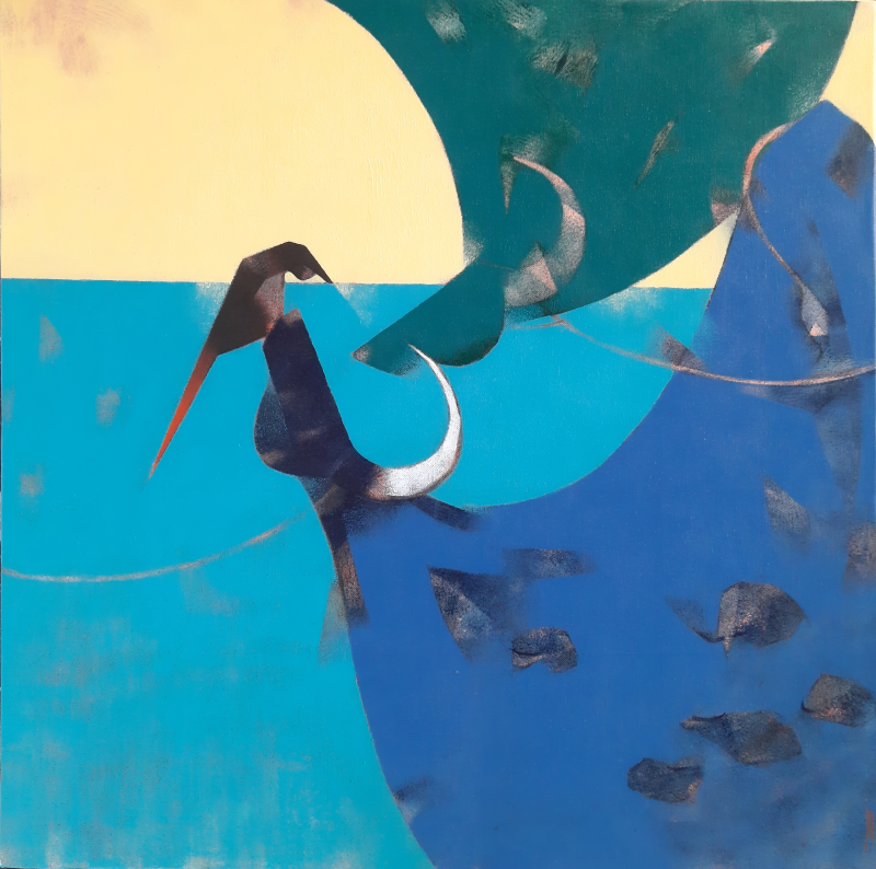 Divine Energy With Nature 2' contemporary acrylic painting by artist Vikrant Bothare, 24x24 inch, on canvas