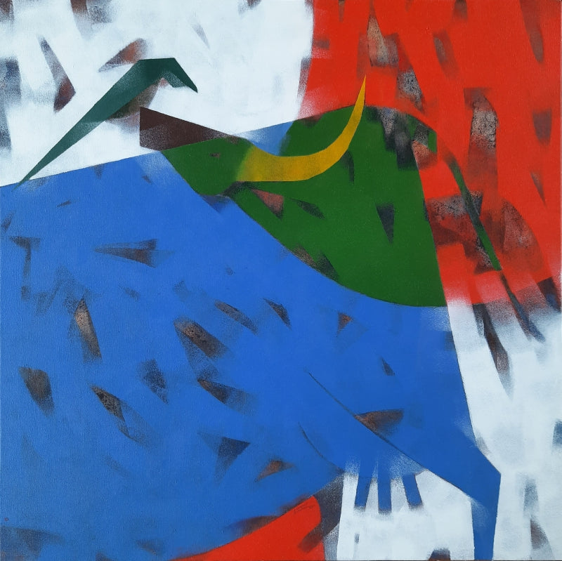 'Divine Energy With Nature 5' abstract acrylic painting by artist Vikrant Bothare, 24x24 inch, on canvas