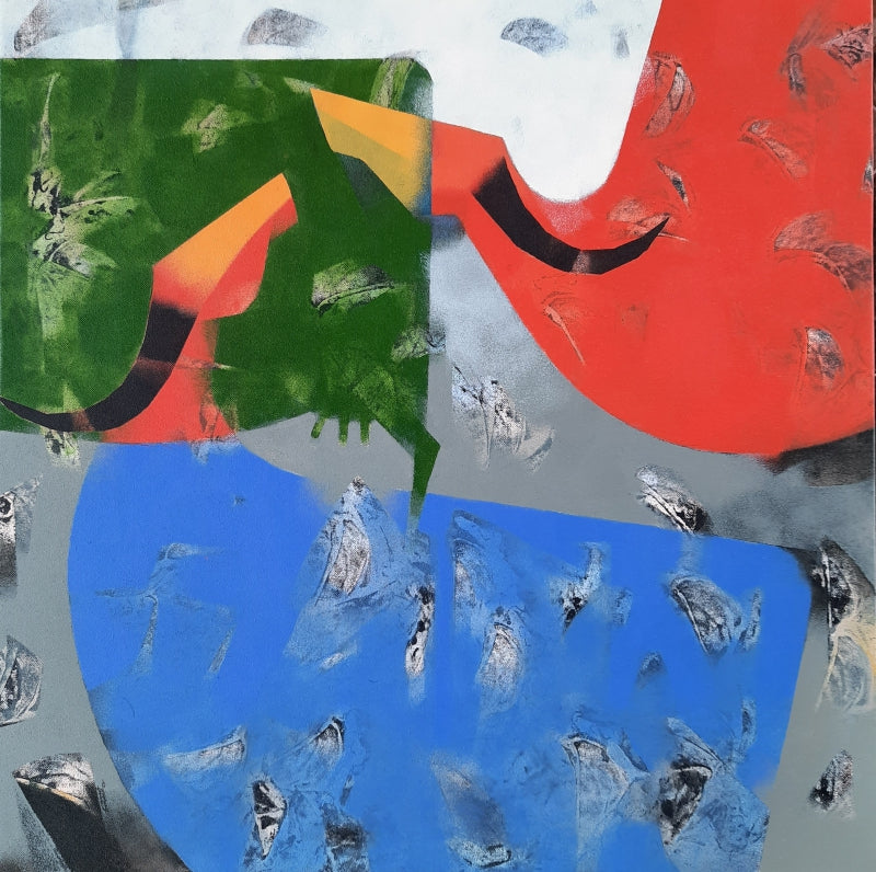 'Divine Energy With Nature 6' abstract acrylic painting by artist Vikrant Bothare, 24x24 inch, on canvas