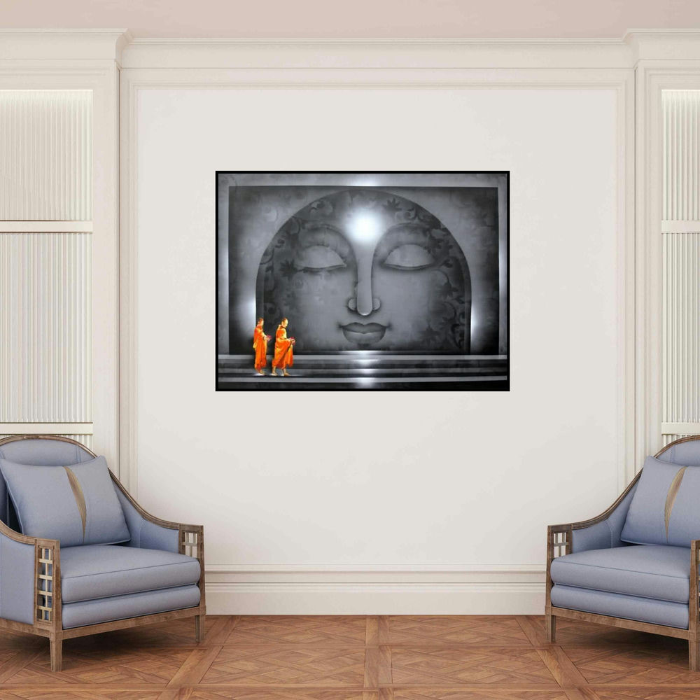 'Divine Light 1' painting by Pradeesh K shown on a wall in a furnished room.
