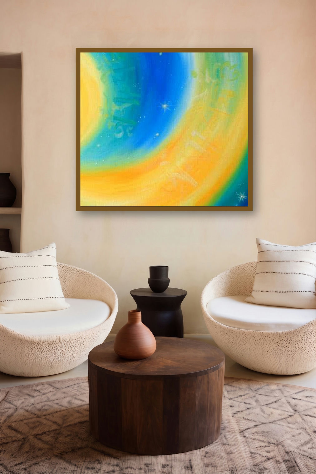 Divine Light Ii by artist Drishti Vohra displayed in a Curated gallery