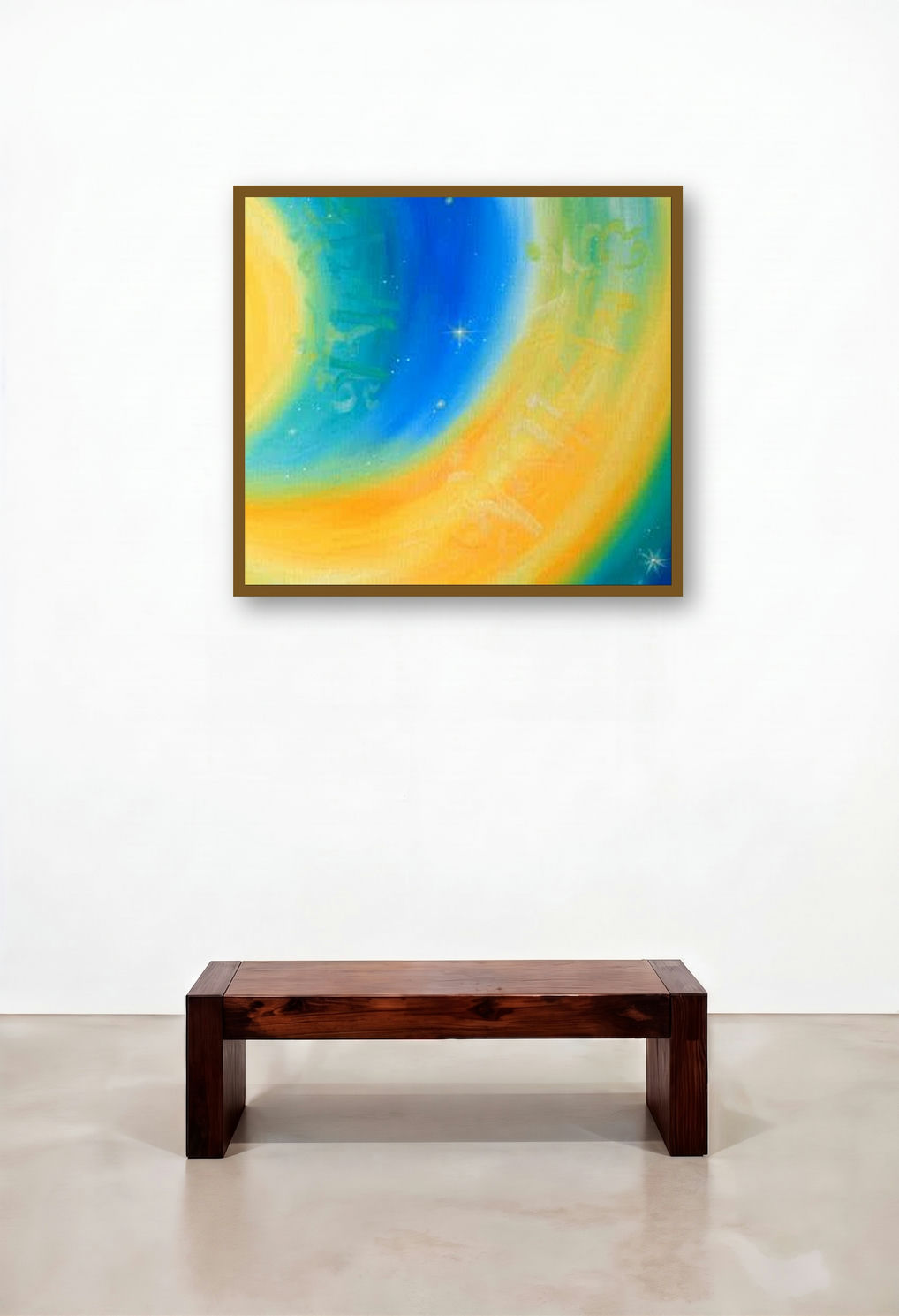Divine Light Ii by artist Drishti Vohra displayed in a Coastal Foyer