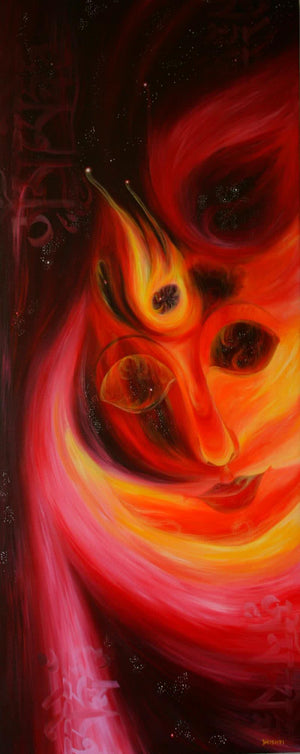 Divine Love by Drishti Vohra, Original Acrylic Fantasy Painting on Canvas, Medium Vertical Wall Art