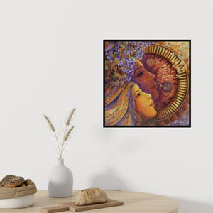 In-situ view of Rakhi Baid's 'Divine Love Ii (Eternal Love A Timeless Bond)' painting in a room