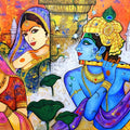 'Divine Melody' religious acrylic painting by artist Arjun Das, 36x60 inch, on canvas