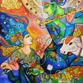Divine Melody' religious acrylic painting by artist Arjun Das, 48x36 inch, on canvas