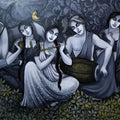 'Divine Melody' figurative acrylic painting by artist Monalisa Sarkar, 36x48 inch, on canvas