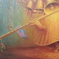 Religious oil painting titled 'Divine Rhythm', 24x36 inches, by artist Rakhi Baid on Canvas