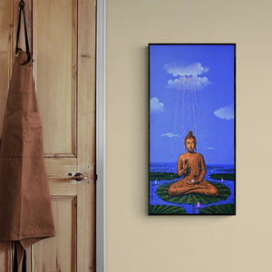 In-situ view of Sanjay M Khochare's 'Divine' painting in a room
