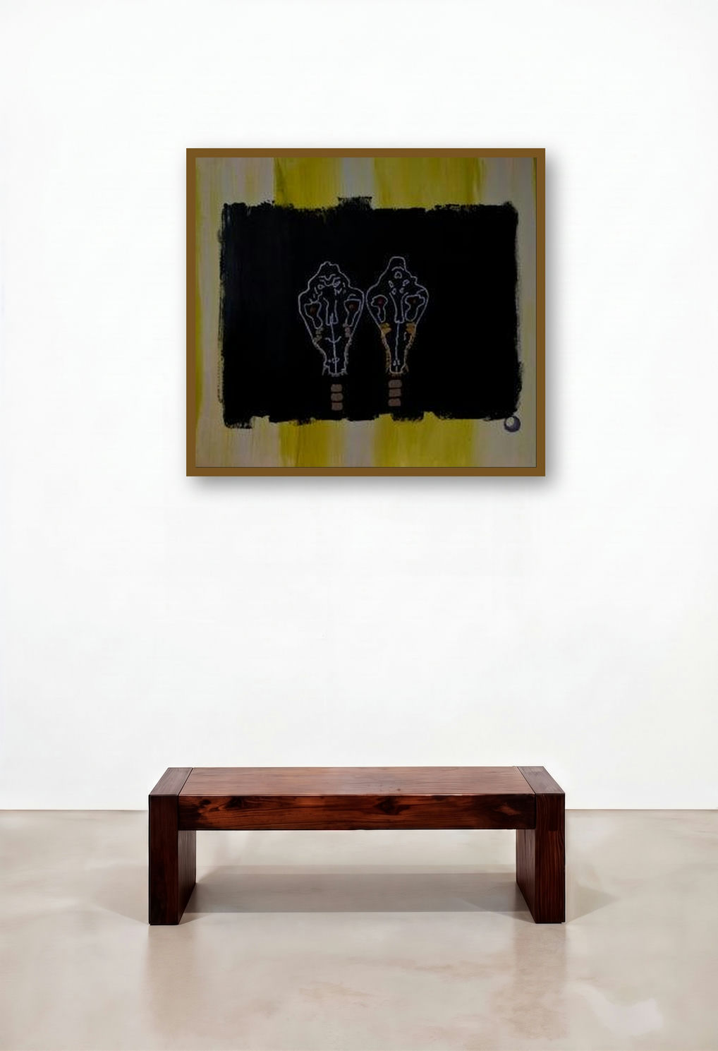 Dog And Wolf by artist Marco Antonio Abbagnara displayed in a Rustic Library