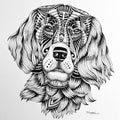 Animals pen drawing titled 'Dog', 15x11 inches, by artist Kushal Kumar on Paper
