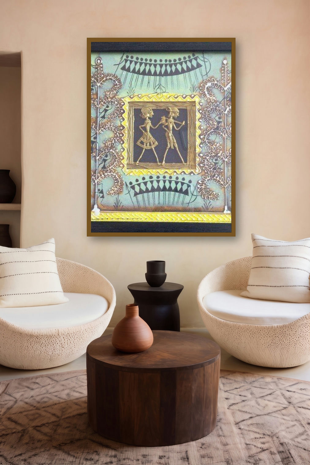 Dokra Art 11 (Tribal Rhythm) by artist Pradeep Swain displayed in a Contemporary gallery