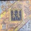Folk Art tribal painting titled 'Dokra Art 15', 10x10 inches, by artist Pradeep Swain on Canvas