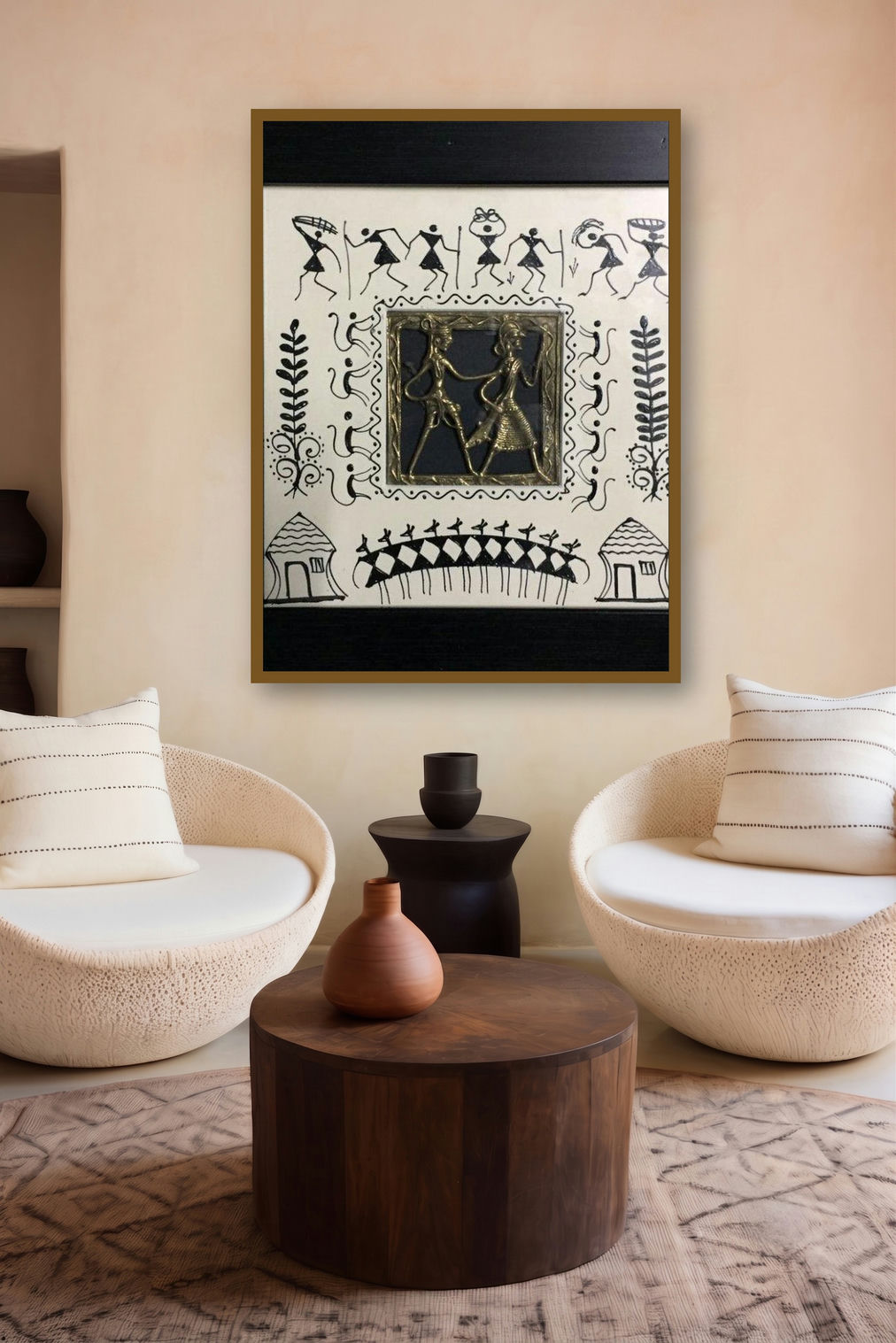 Dokra Art 4 (Spirit of Togetherness) by artist Pradeep Swain displayed in a Contemporary gallery