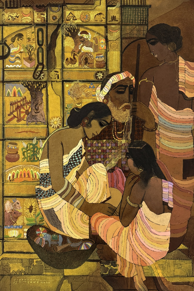 Door Series' religious acrylic painting by artist Siddharth Shingade, 36x24 inch, on canvas