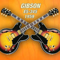 Music photography titled 'Double gibson es 345 1959', 11x15 inches, by artist Shavit Mason on