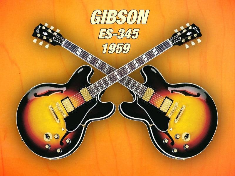Music photography titled 'Double gibson es 345 1959', 11x15 inches, by artist Shavit Mason on