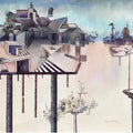 Down Town 3' contemporary gouache painting by artist Satya Vijay Singh, 24x30 inch, on paper