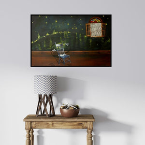 In-situ view of Isha Bawiskar's 'Dream (Night Dreams)' painting in a room